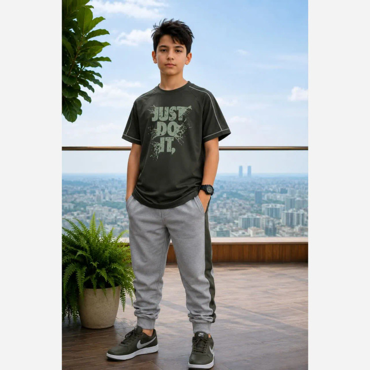 تیشرت و شلوار پسرانه JUST DO IT سبز سایز 55 تا 70 پنبهای
