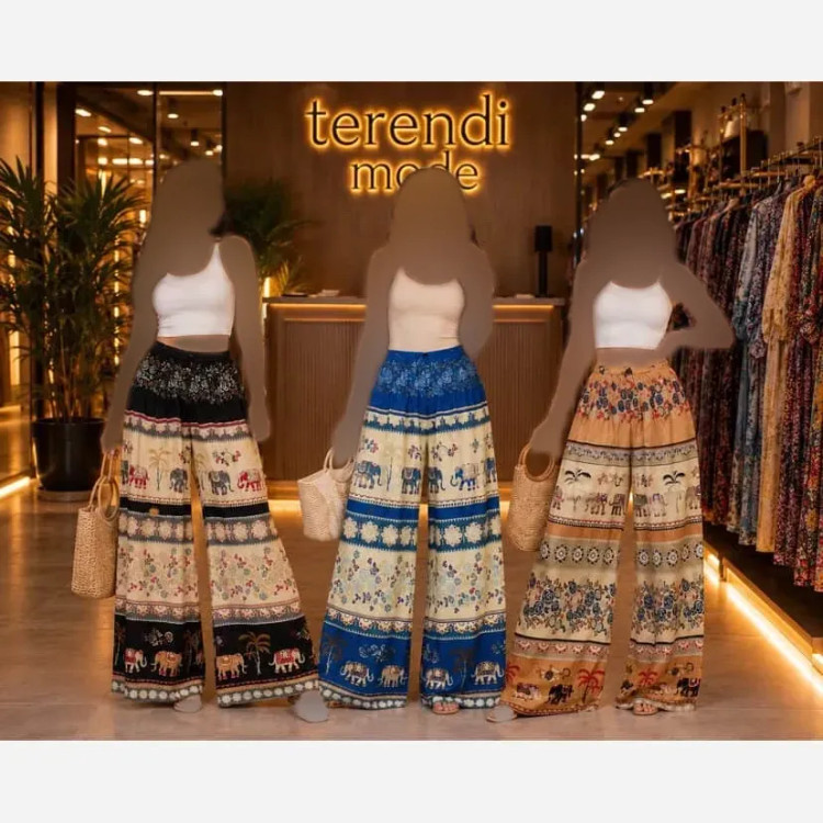 شلوار نخی طرح فیلی t8040