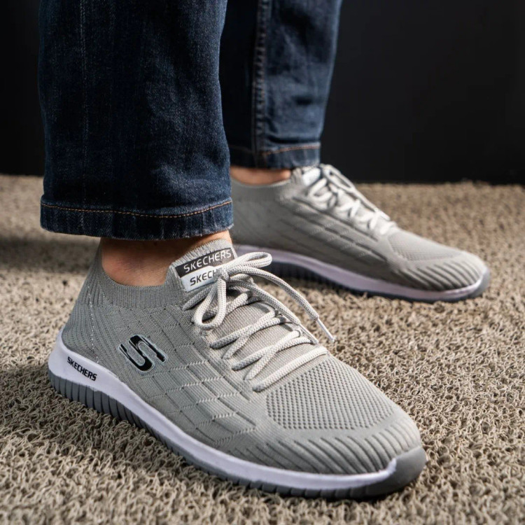 کفش اسپرت مردانه اسکیچرز خاکستری مناسب پیاده روی سایز 41 تا 44