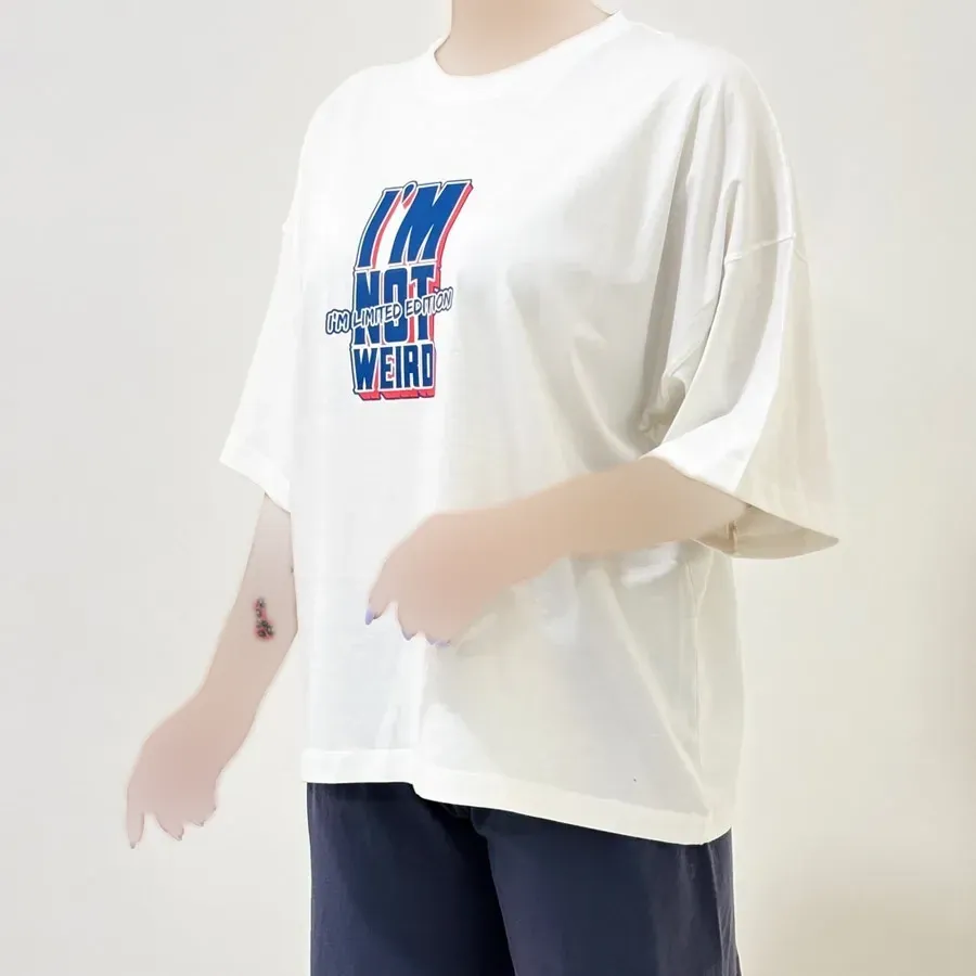 تیشرت باکسی زنانه نخ پنبه نوشته لانگ لش
