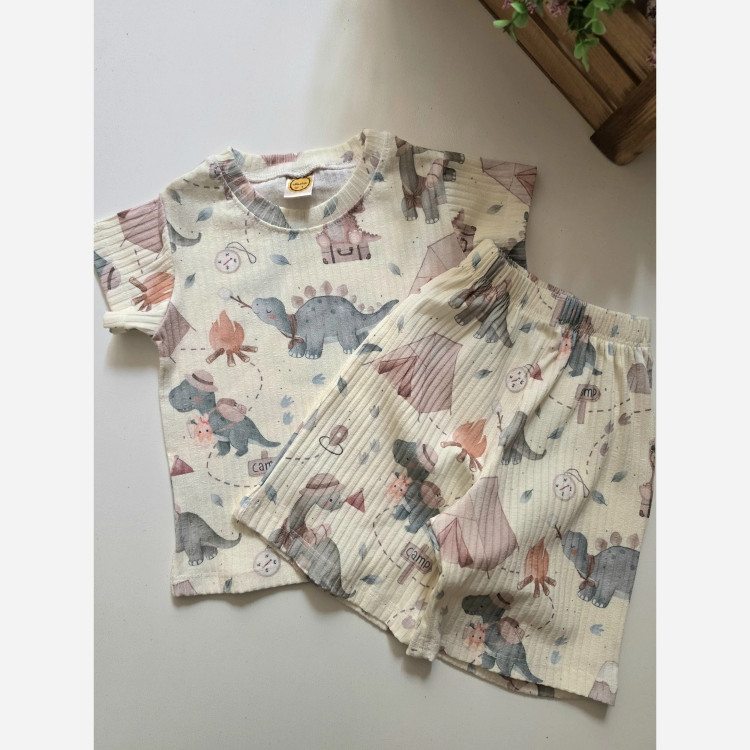 ست تیشرت و شلوارک راحتی پسرانه پارچه کبریتی سایز 1 تا 9 سال