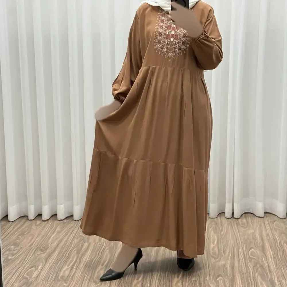 پیراهن ساحلی نخی زنانه مدل آیدا فری سایز مناسب تا 50 با کمربند