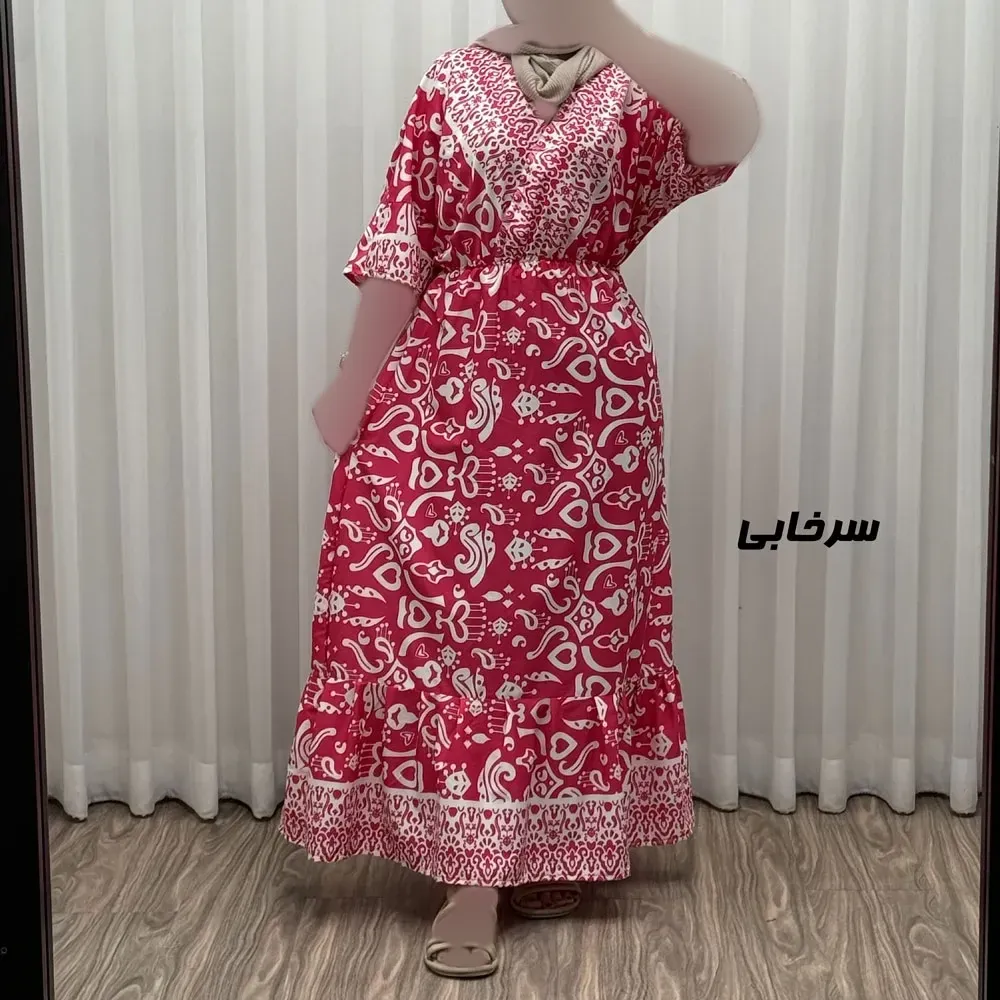 پیراهن زنانه فلور بوگاتی مدل دنیا چپ و راستی فری سایز مناسب تا 44