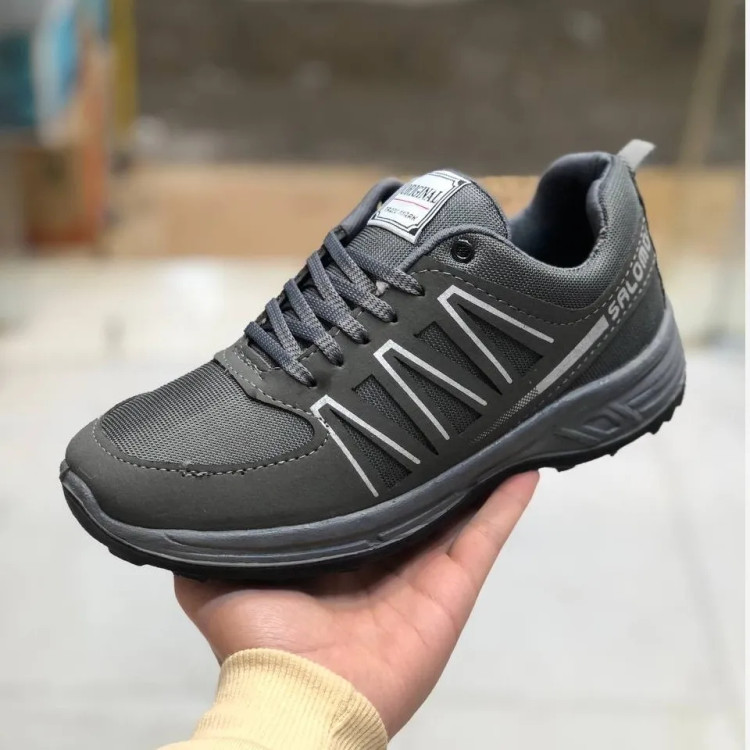 کفش سالامون مردانه تزریق مستقیم طوسی مشکی اسپرت روزمره