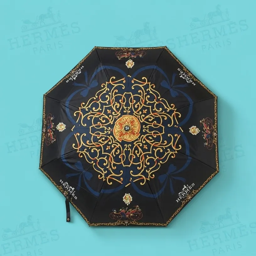 چتر اتوماتیک لوکس برند هرمس ضدباد پارچه نانو