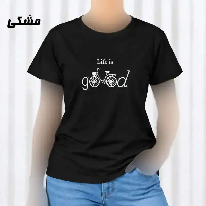 تیشرت زنانه نخ پنبه مدل دوچرخه فری سایز مناسب تا سایز 44
