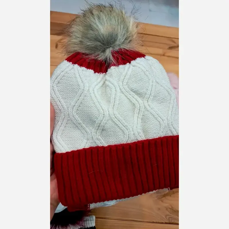 ست کلاه و شال رینگی بافت و داخل خز بچگانه مناسب 1 تا 4 سال