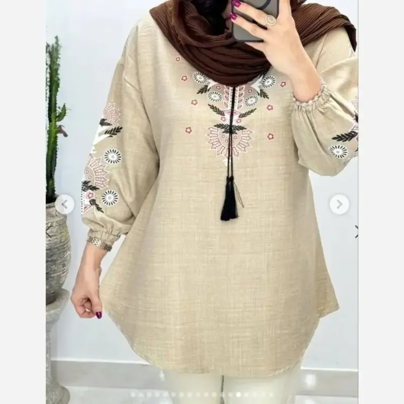 تونیک چاپی رنگی آرامش جنس شانتون درجه یک