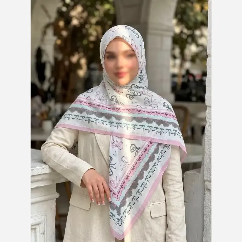 روسری طرحدار پینترستی سوپرنخ قواره 140 کیفیت تضمینی