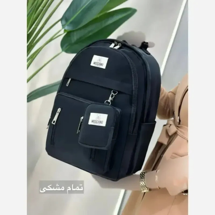 کوله مدرسه دیبا ضد آب مشکی سایز 40 در 27 سانتی متر